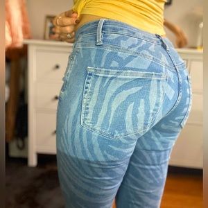 Fee People Flare Zebra Denim Jeans